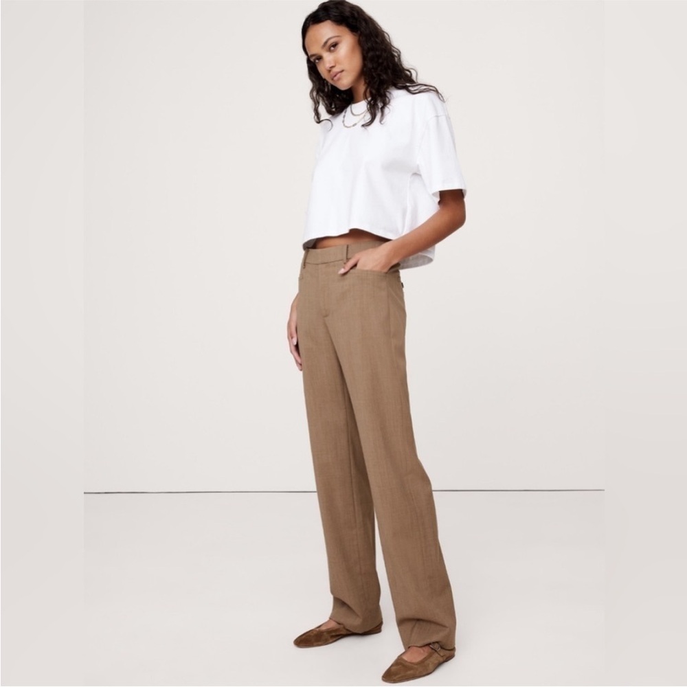 NWT! Banana Republic Camel Siena Straight Wool Pant - Multiple 🖤 444813